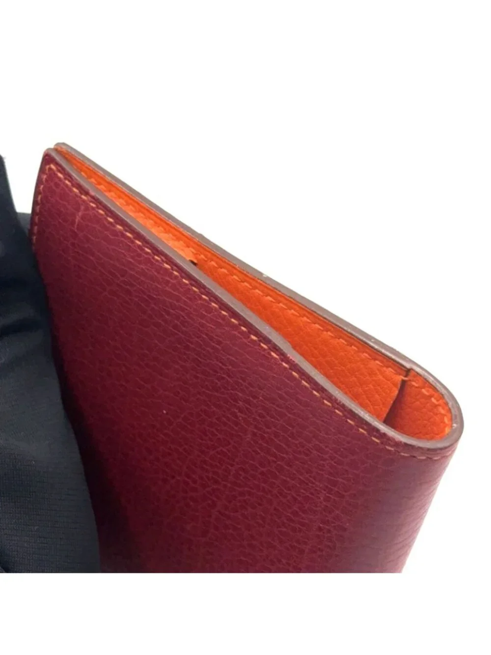 Hermes Adage Agenda Cover Globe Trotter Leather Orange Red Silver